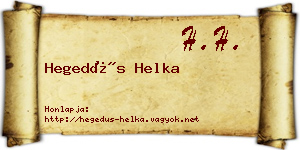 Hegedűs Helka névjegykártya
