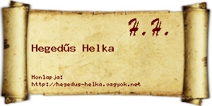 Hegedűs Helka névjegykártya